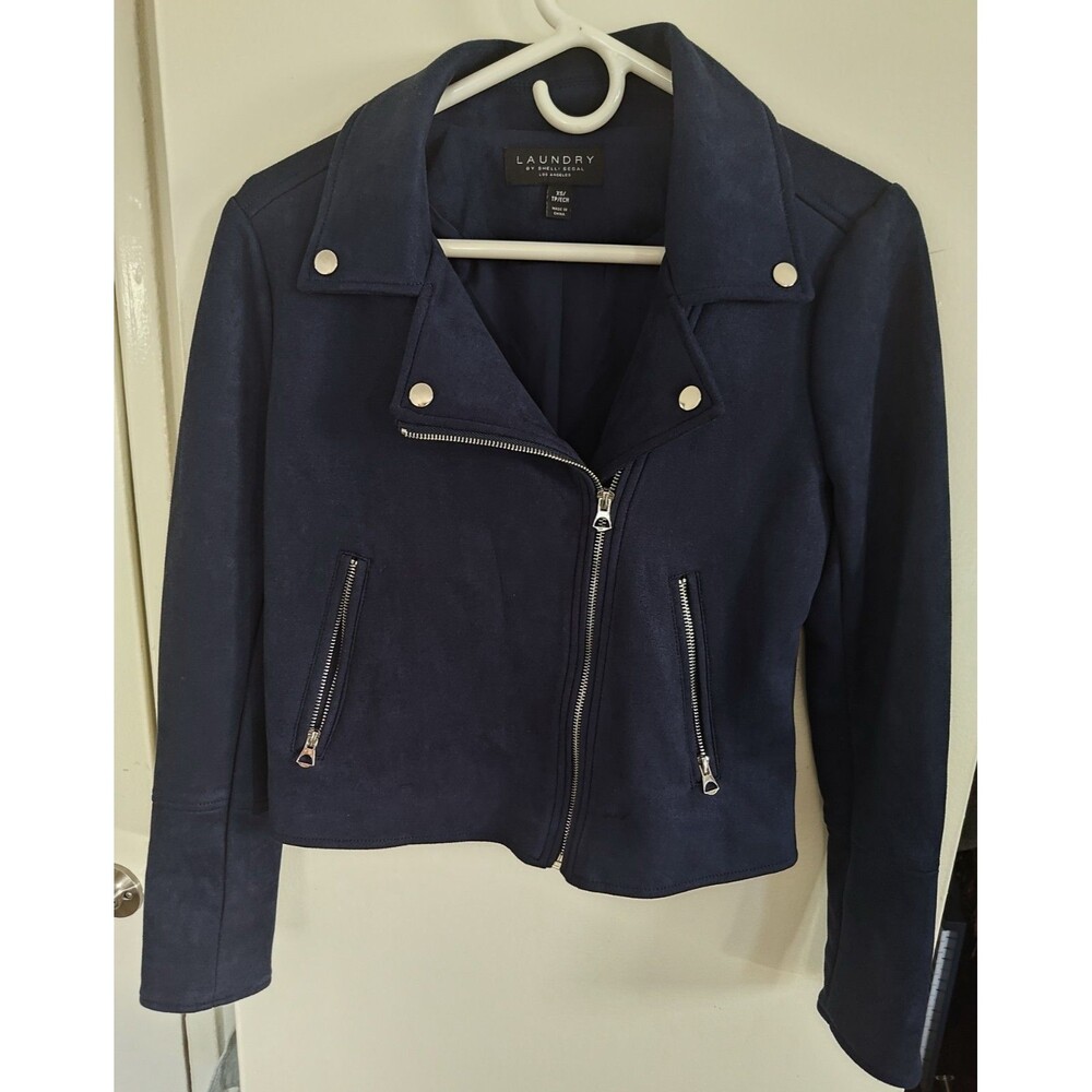 Laundry by Shelli Segal Faux Suede Moto Jacket Size XS